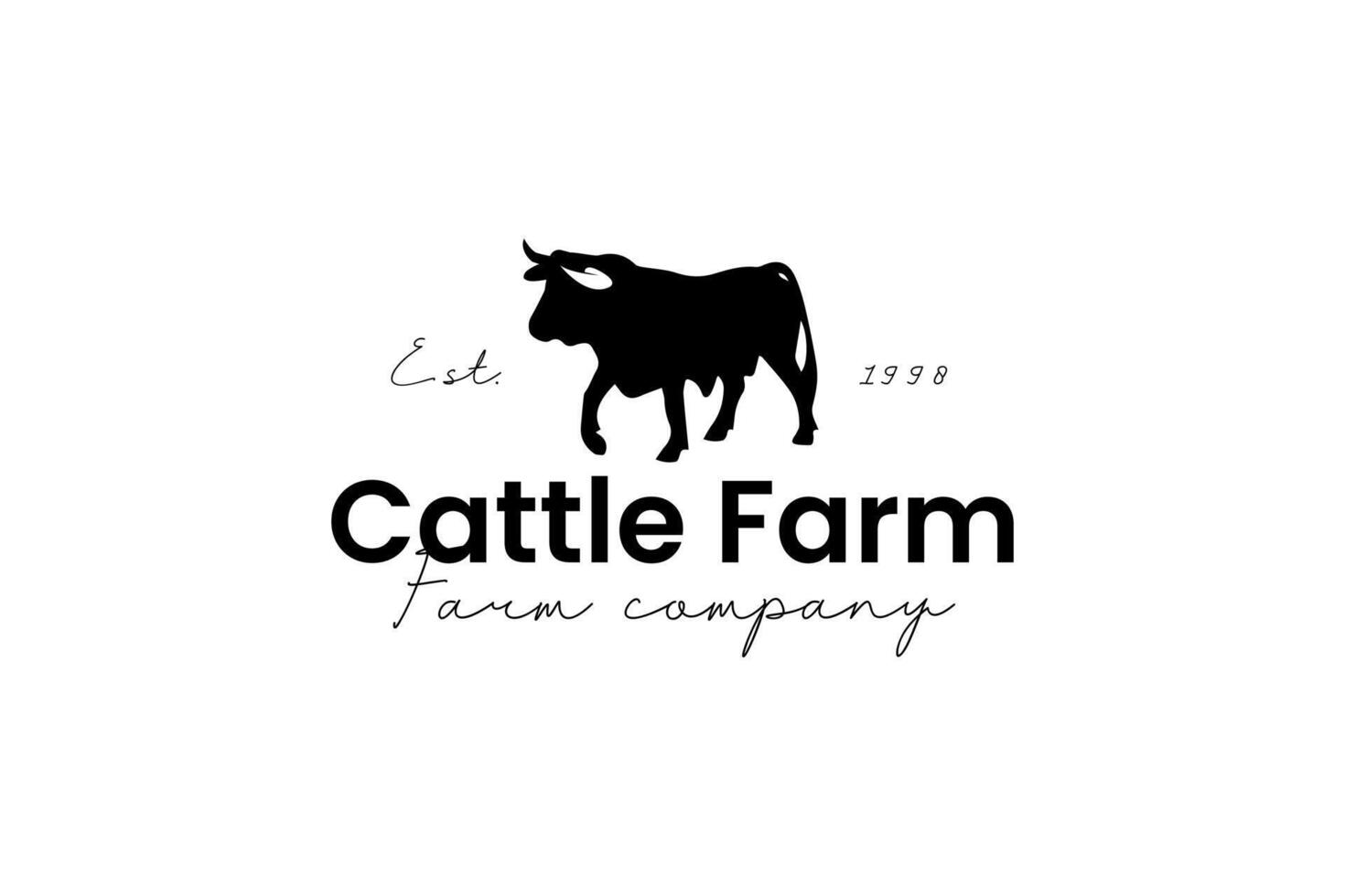 cattle farm logo design symbol template vector