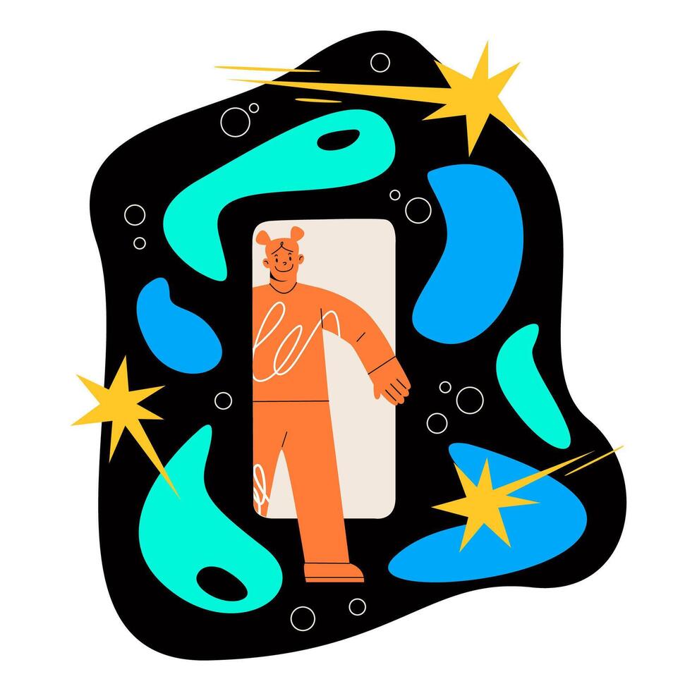 New opportunities, discovery of unknown, imagination concept. Colorful illustration vector