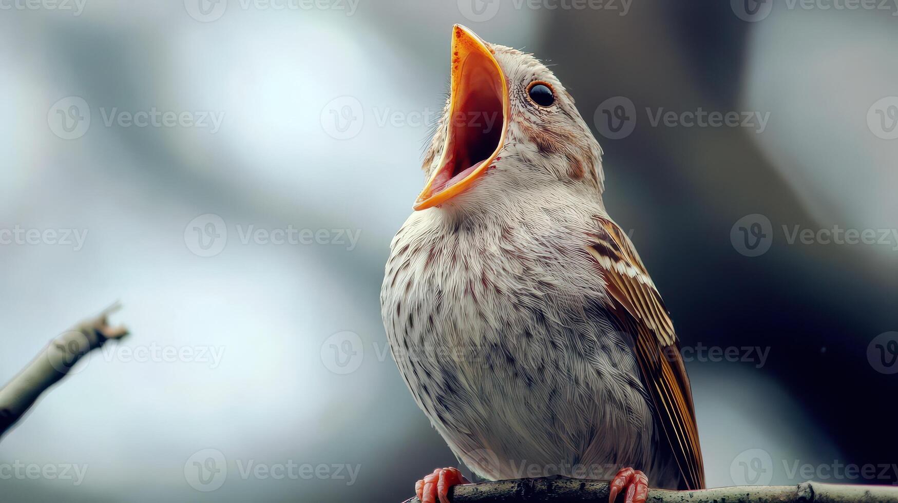 A bird with its mouth open photo