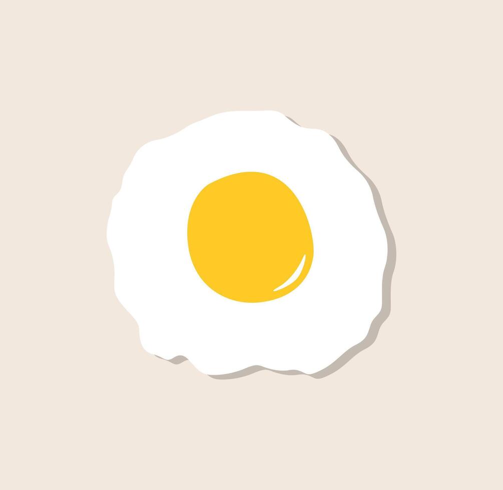 Fried egg. Colorful illustration vector