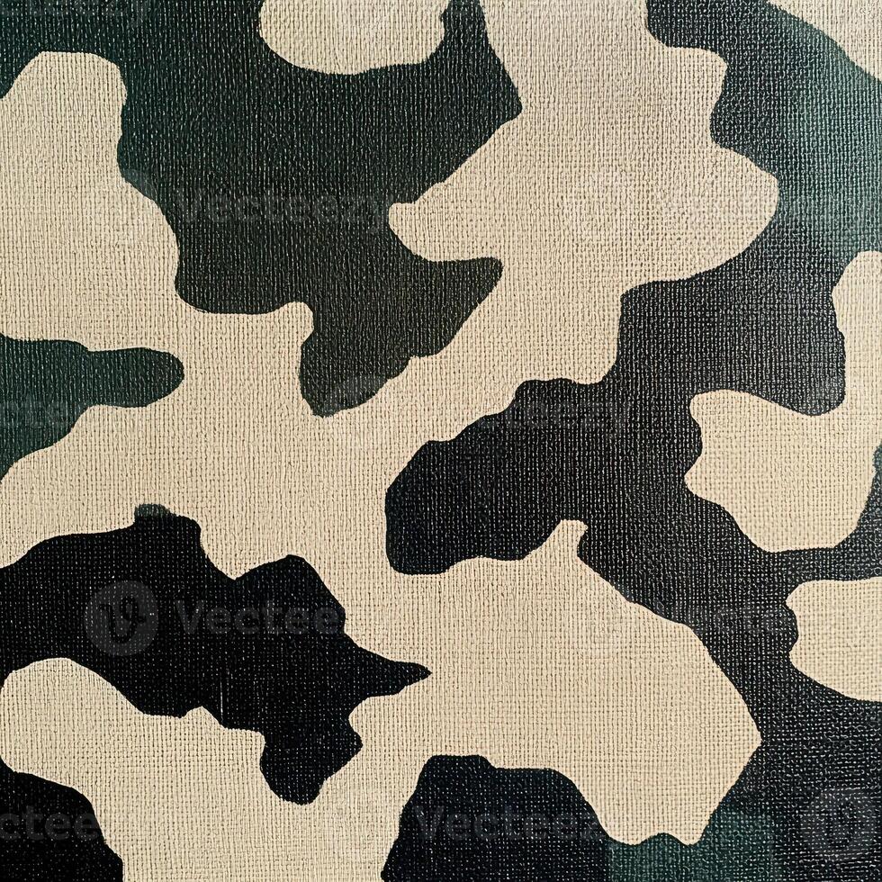 A painting of a black and white camouflage pattern photo