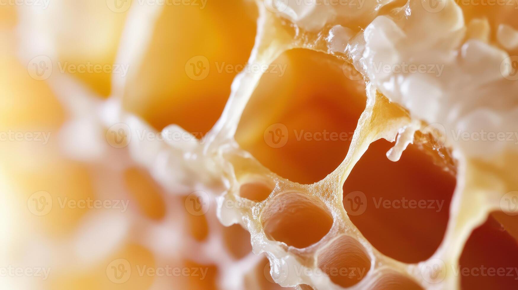 Close up of honeycomb with honey inside photo