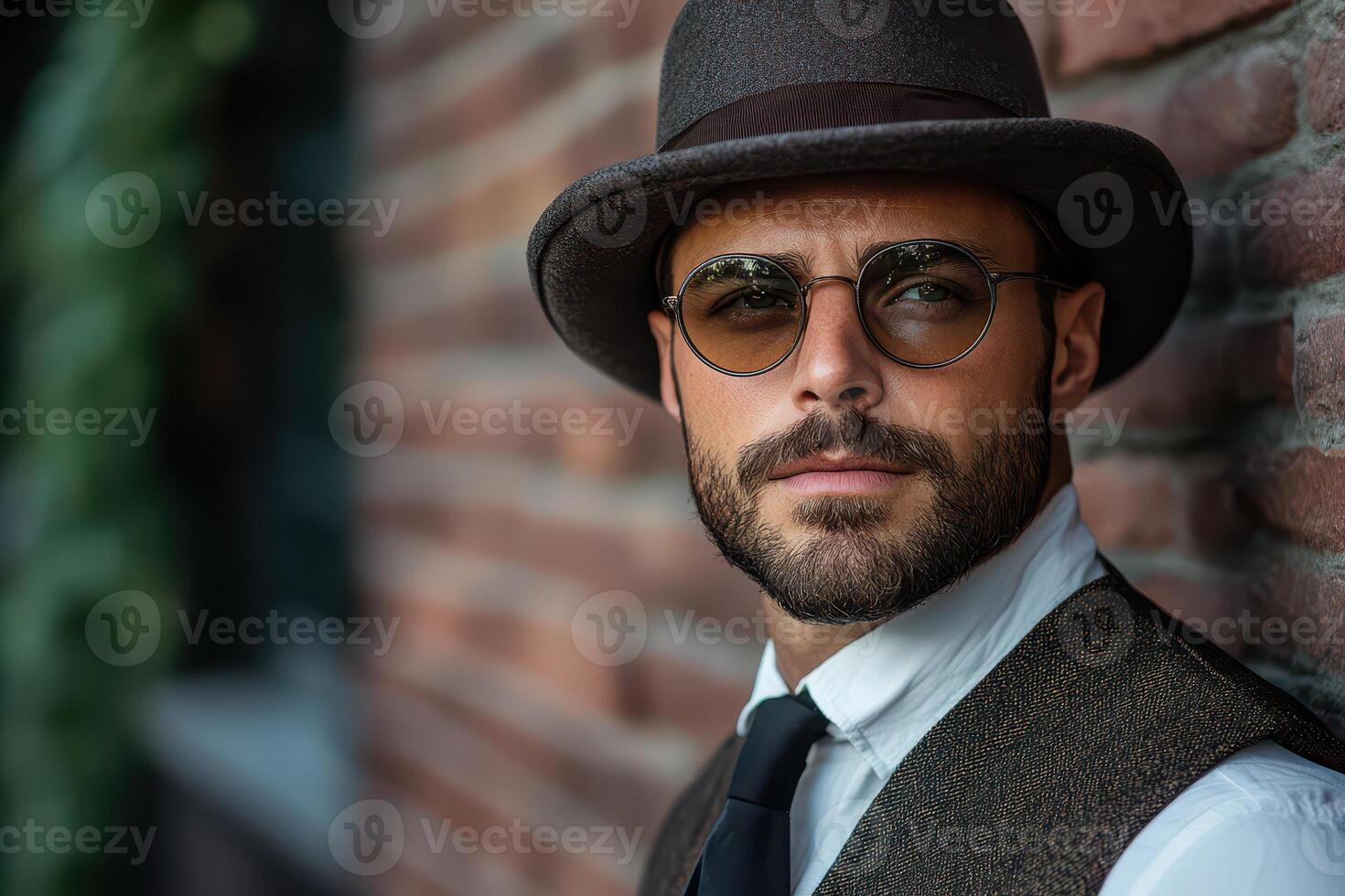 A man wearing a hat and glasses photo