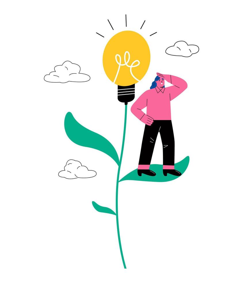New idea concept. Business start-up. Flat illustration isolated on white background vector