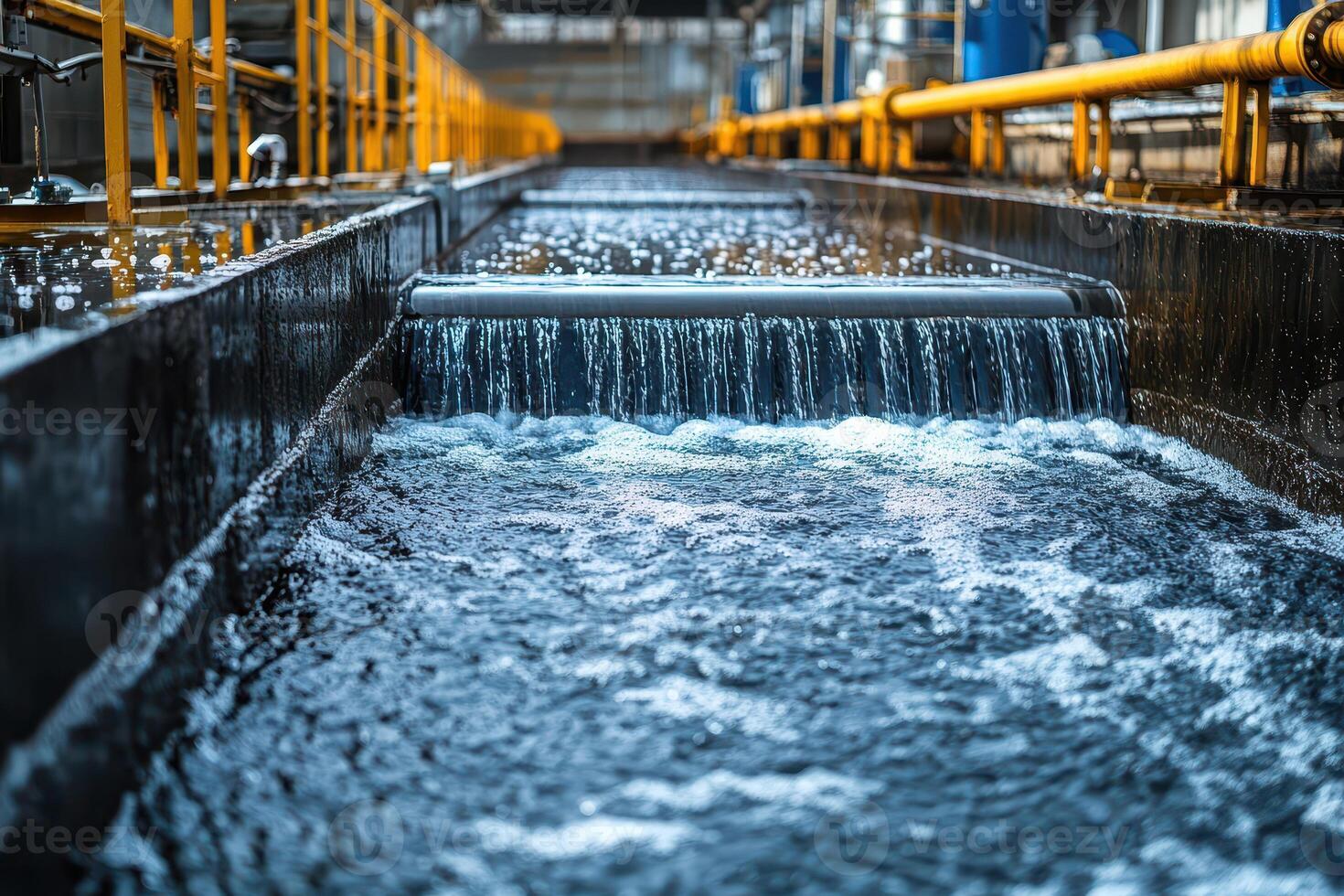 A water treatment plant with water flowing through it photo