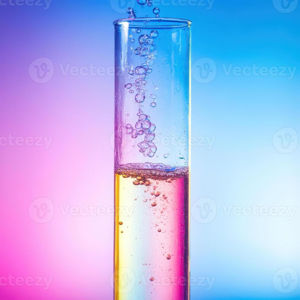 A colorful liquid in a test tube photo