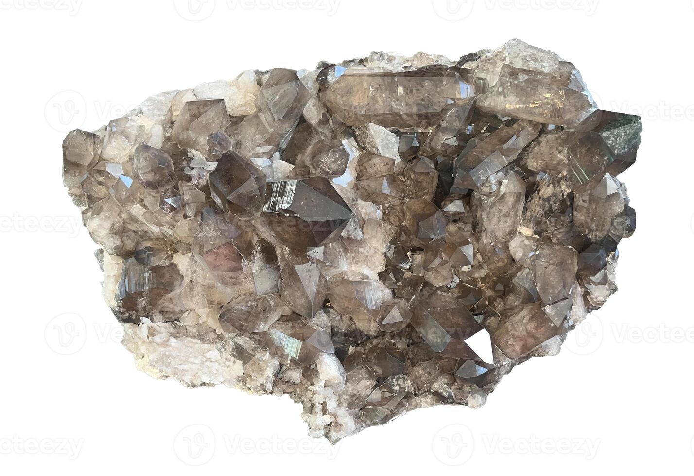 Smoky quartz crystals creating beautiful mineral formation photo