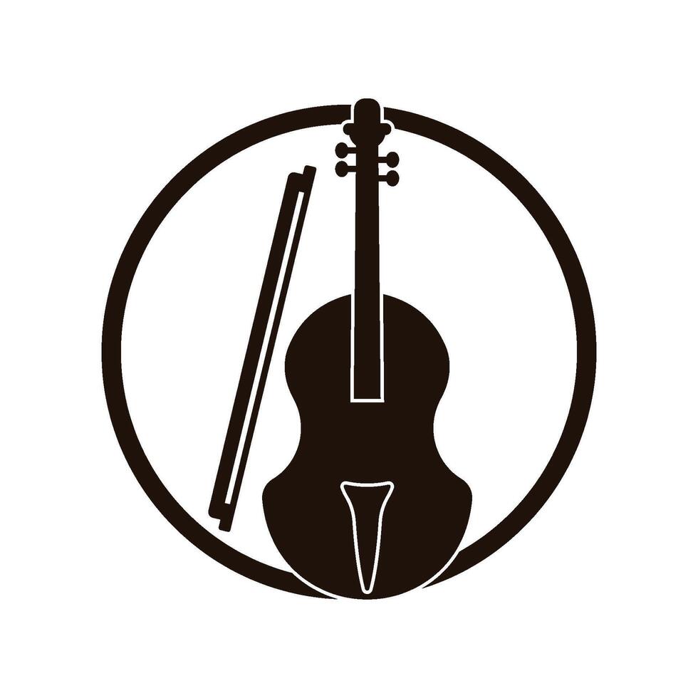 Music instrument icon. Violin. vector