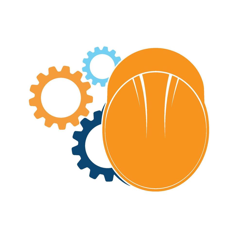Construction safety helmet design vector