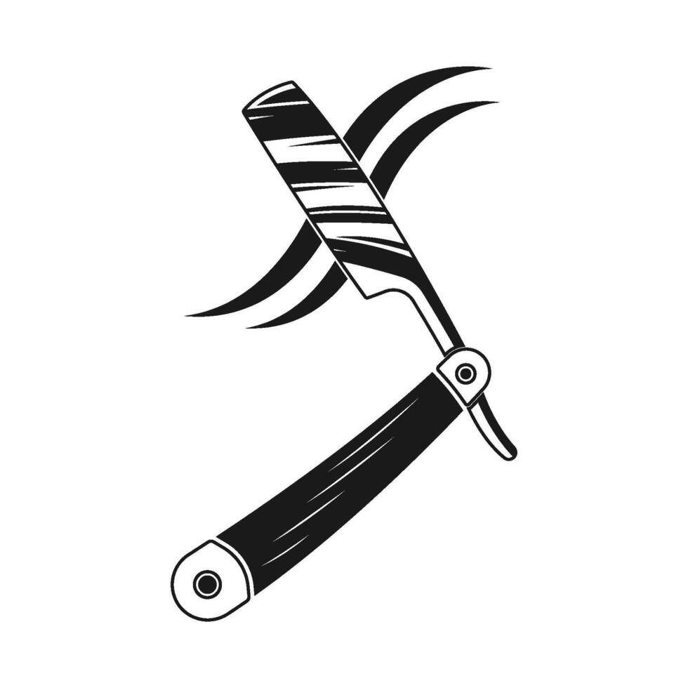 Straight razor knife icon isolated vector
