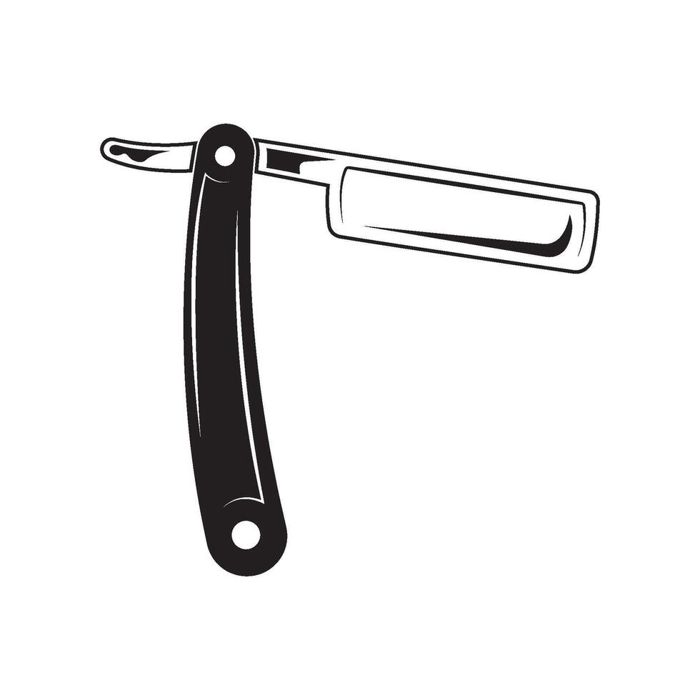 Straight razor knife icon design vector