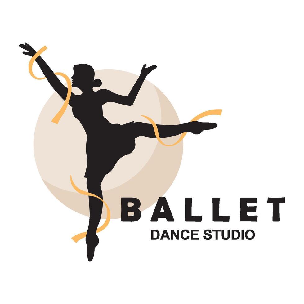 Ballet dancing logo design vector