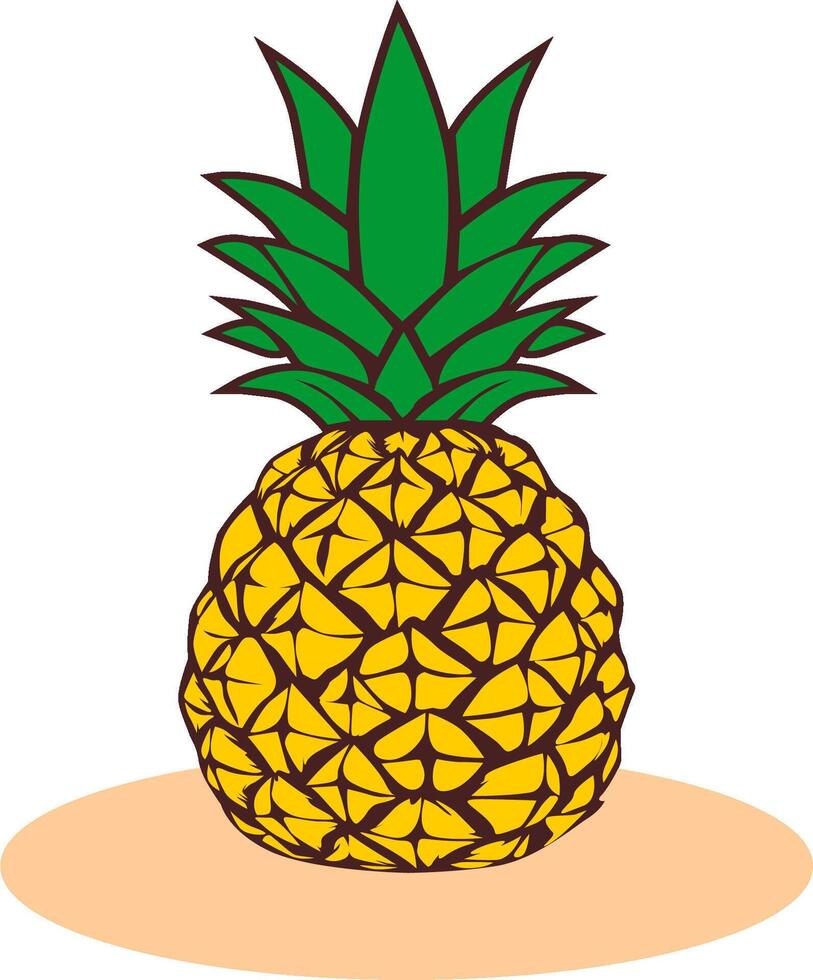 pineapple on white background vector