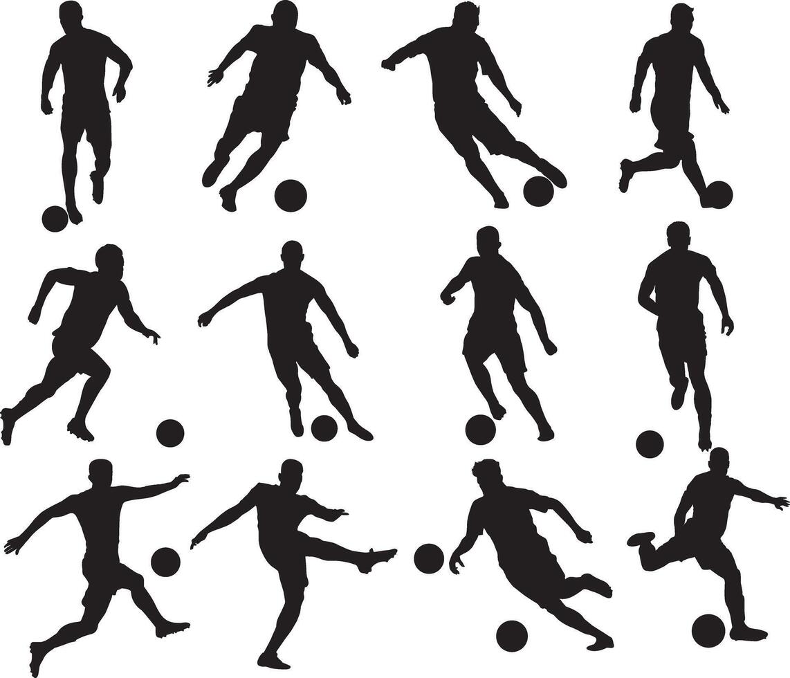 Soccer Men Player, Soccer Player Clipart, Soccer Ball, Sport Silhouette vector