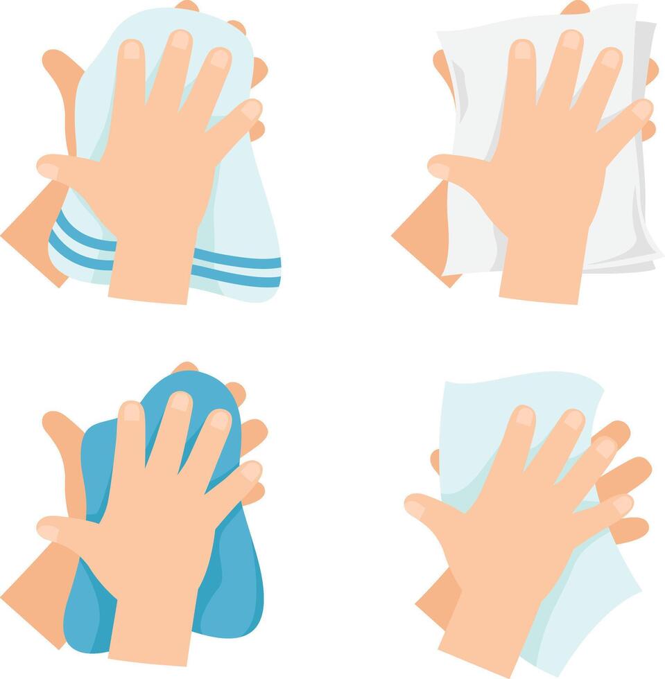 wipe your hands with a towel vector