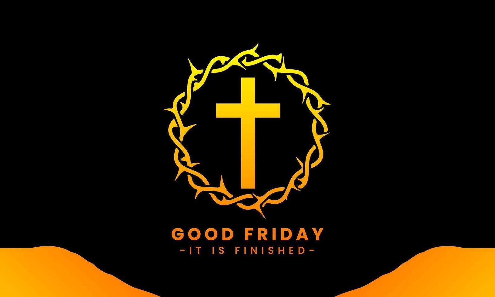 illustration of Good Friday for Christians with cross vector