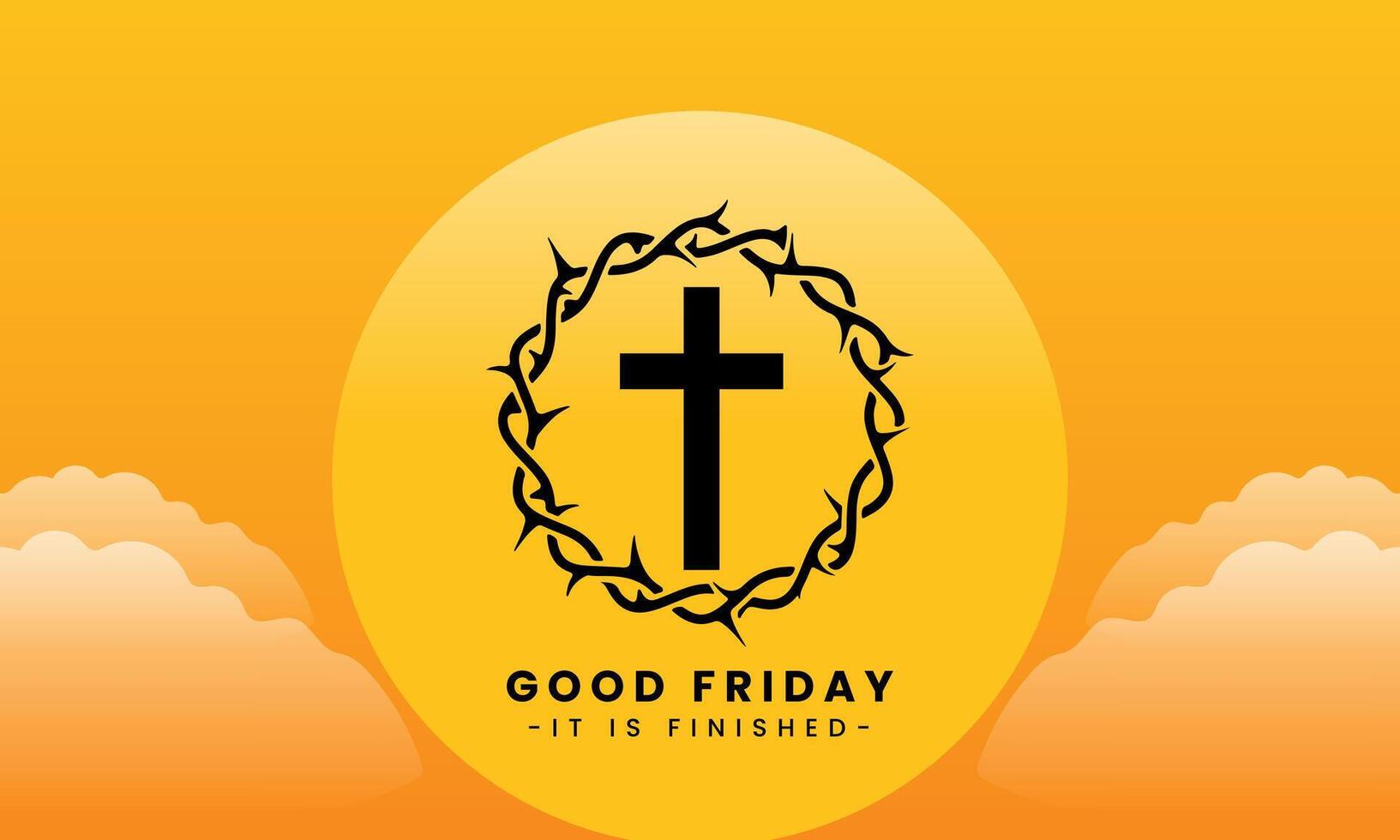 illustration of Good Friday for Christians with copy space area vector