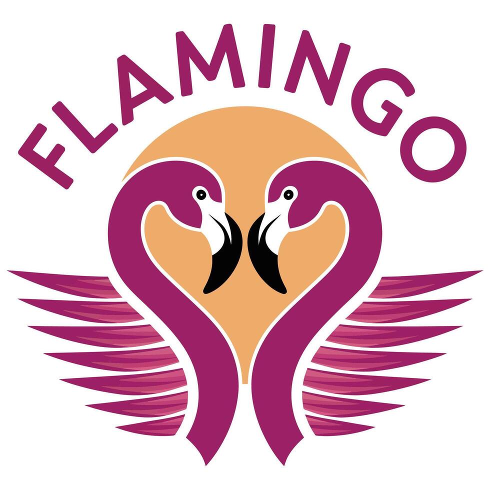 The flamingo logo is shown in this image vector