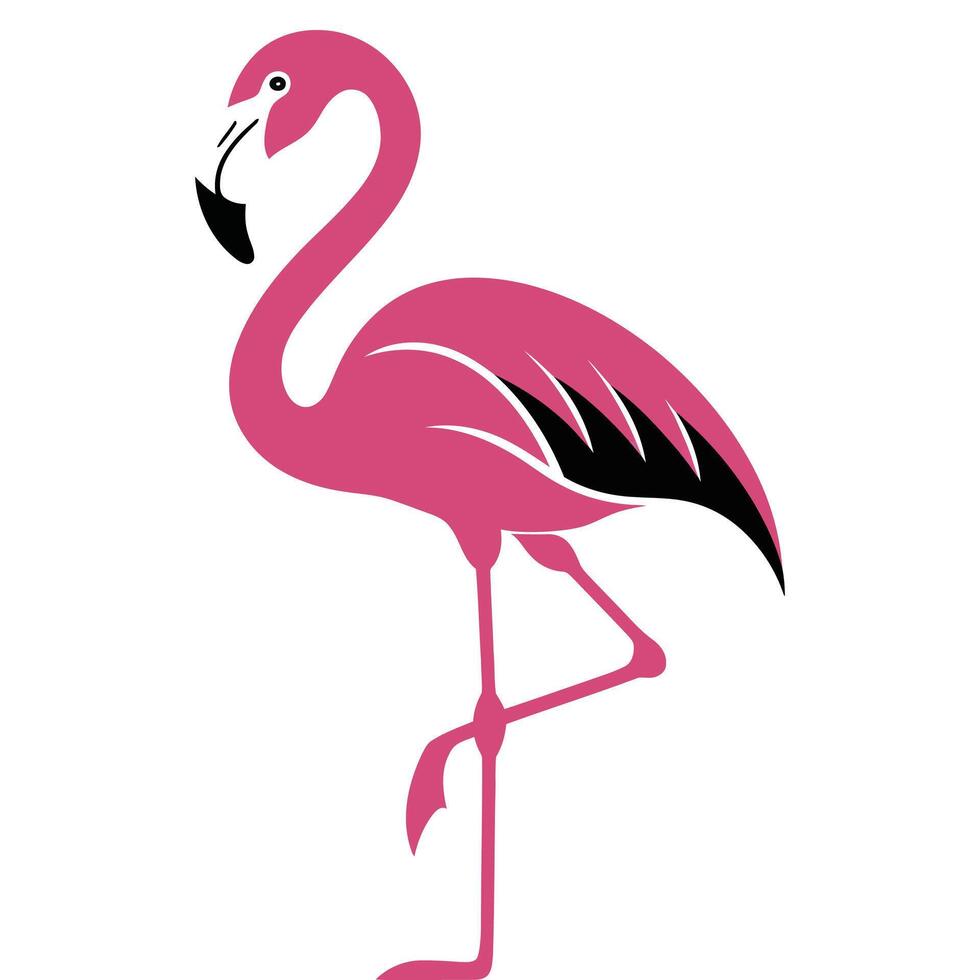 Modern Flamingo Design in Solid Pink. vector