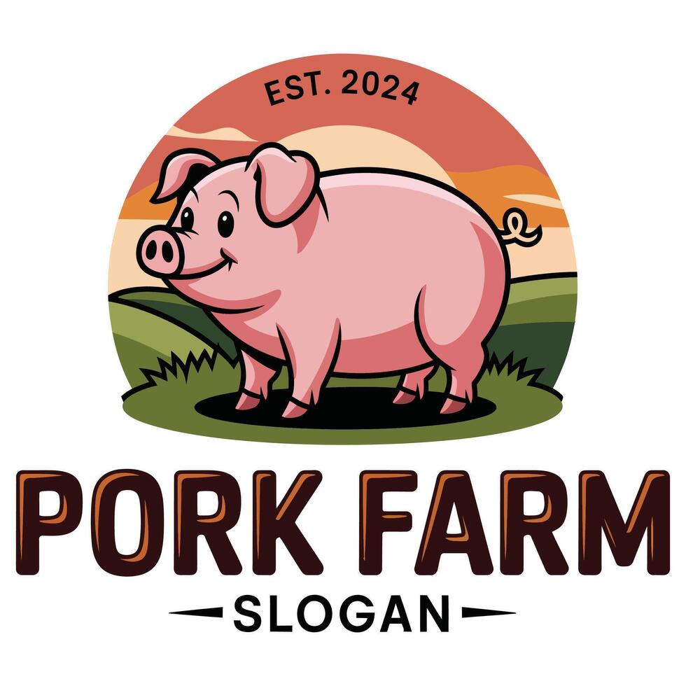 Quality Pork from Happy Farms. vector