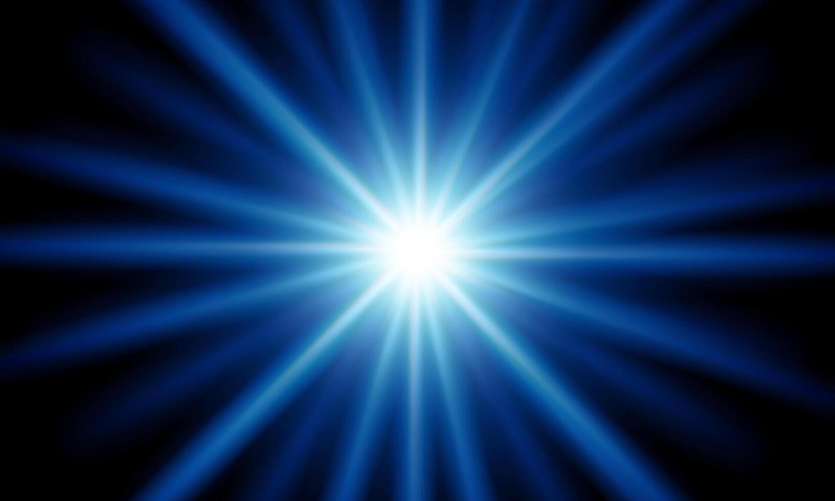 Blue sunburst pattern background. Radial rays bright shine. dark space. vector