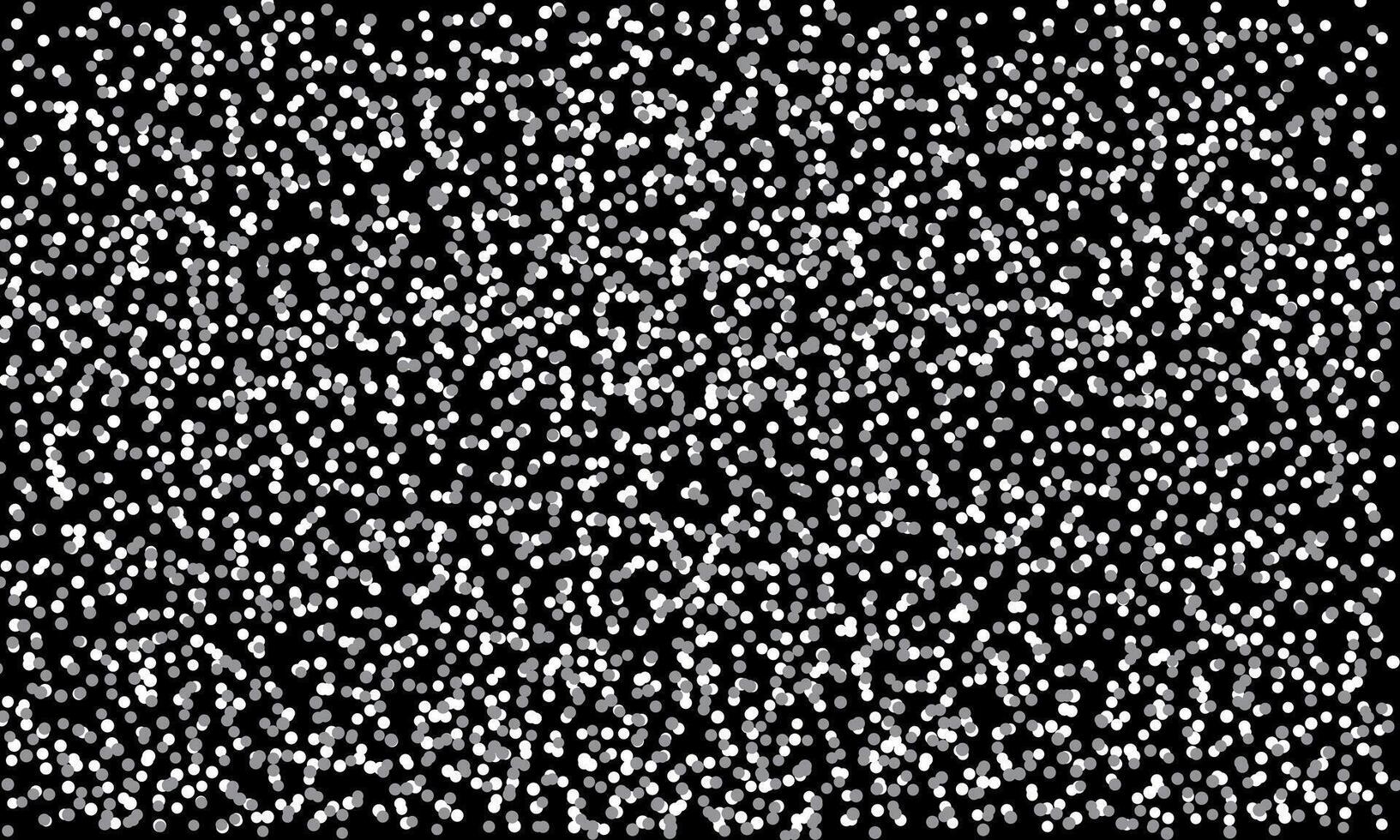White glitter texture backdrop. Explosion of white confetti. Abstract circular white pattern on black background. vector