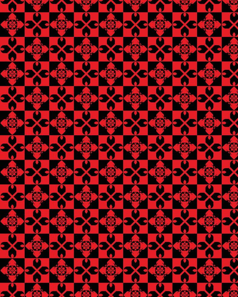 The ornamental pattern design is a bull silhouette and a soldier's mask, with a combination of red and black. vector
