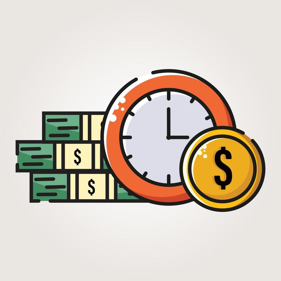 time is money icon illustration design vector