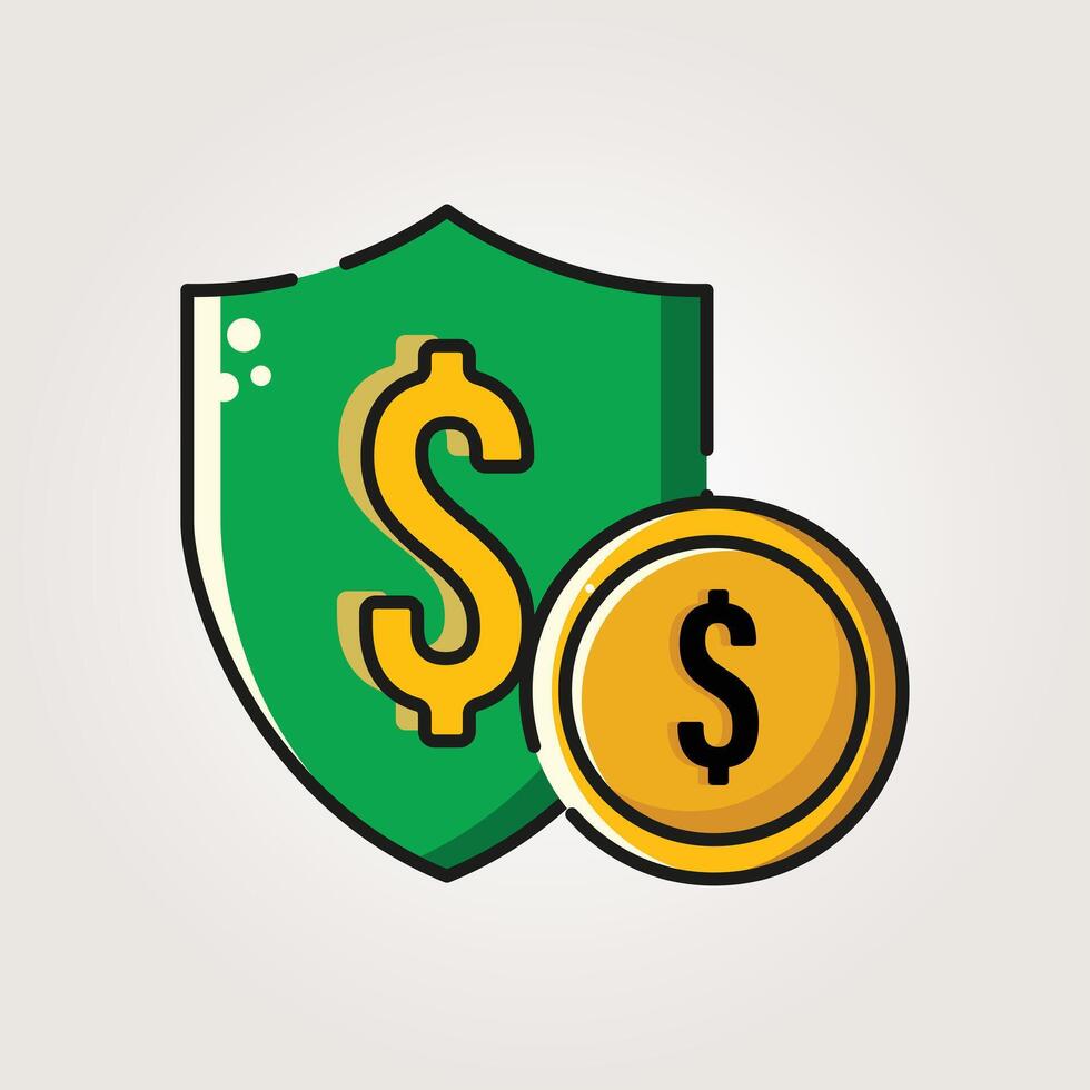 shield of protection dollar icons illustration design vector