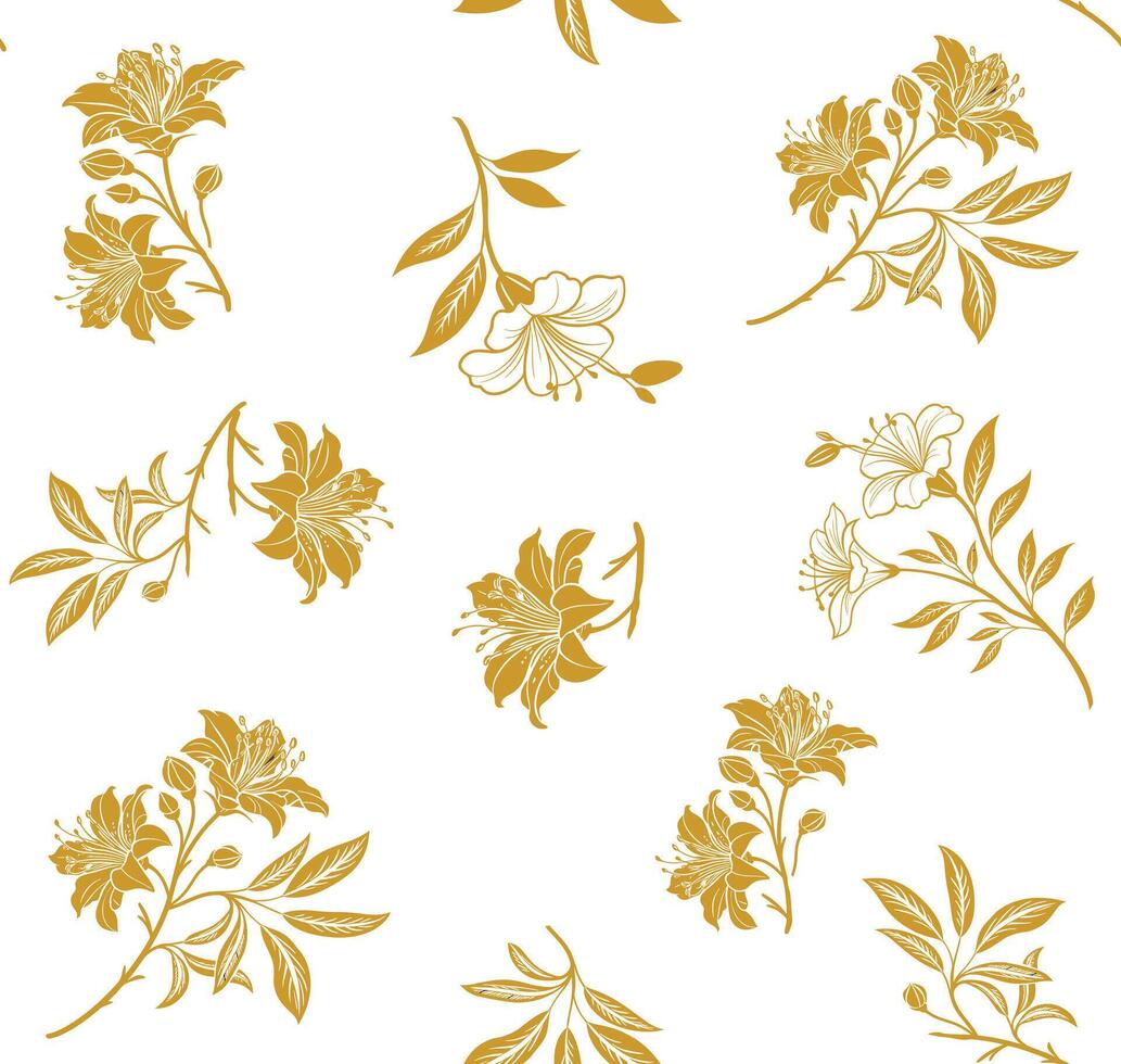 outline floral seamless pattern design vector