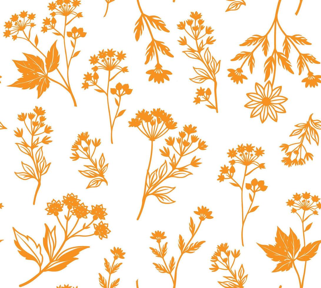 handdrawn flower seamless pattern design vector