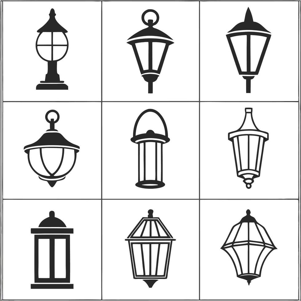 Linear Lighting Artwork Pendant, Table, and Wall Lamp Sketches vector