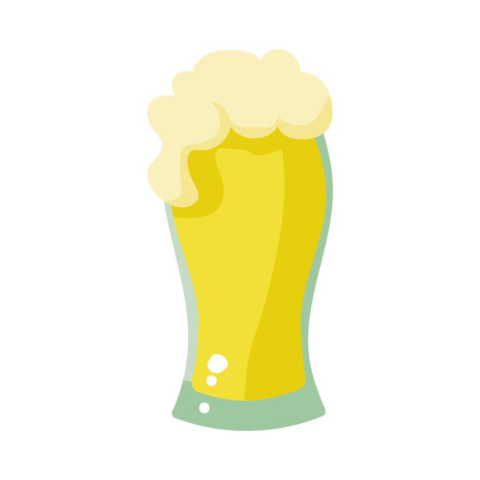 A cartoonish glass of beer with foam on top vector