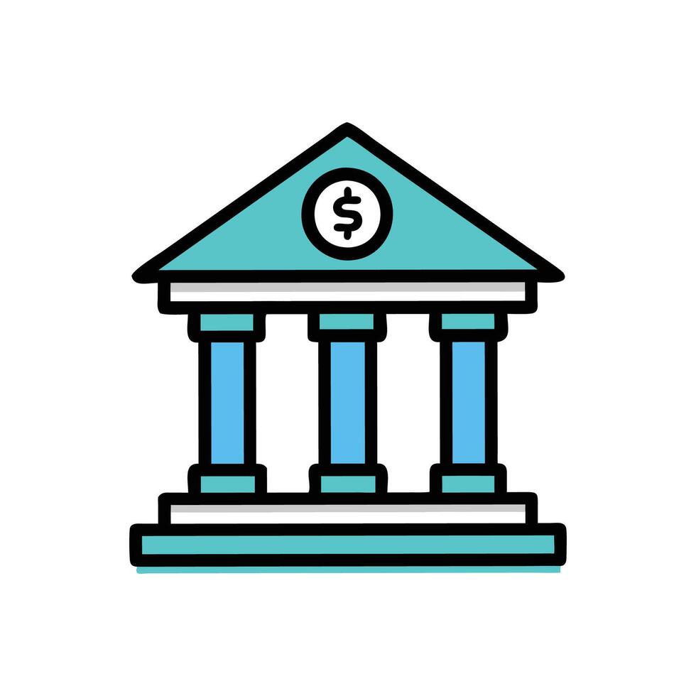 Modern Bank Building Design vector