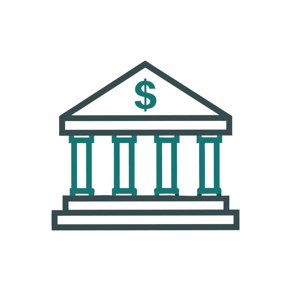 Iconic Bank Building Design vector