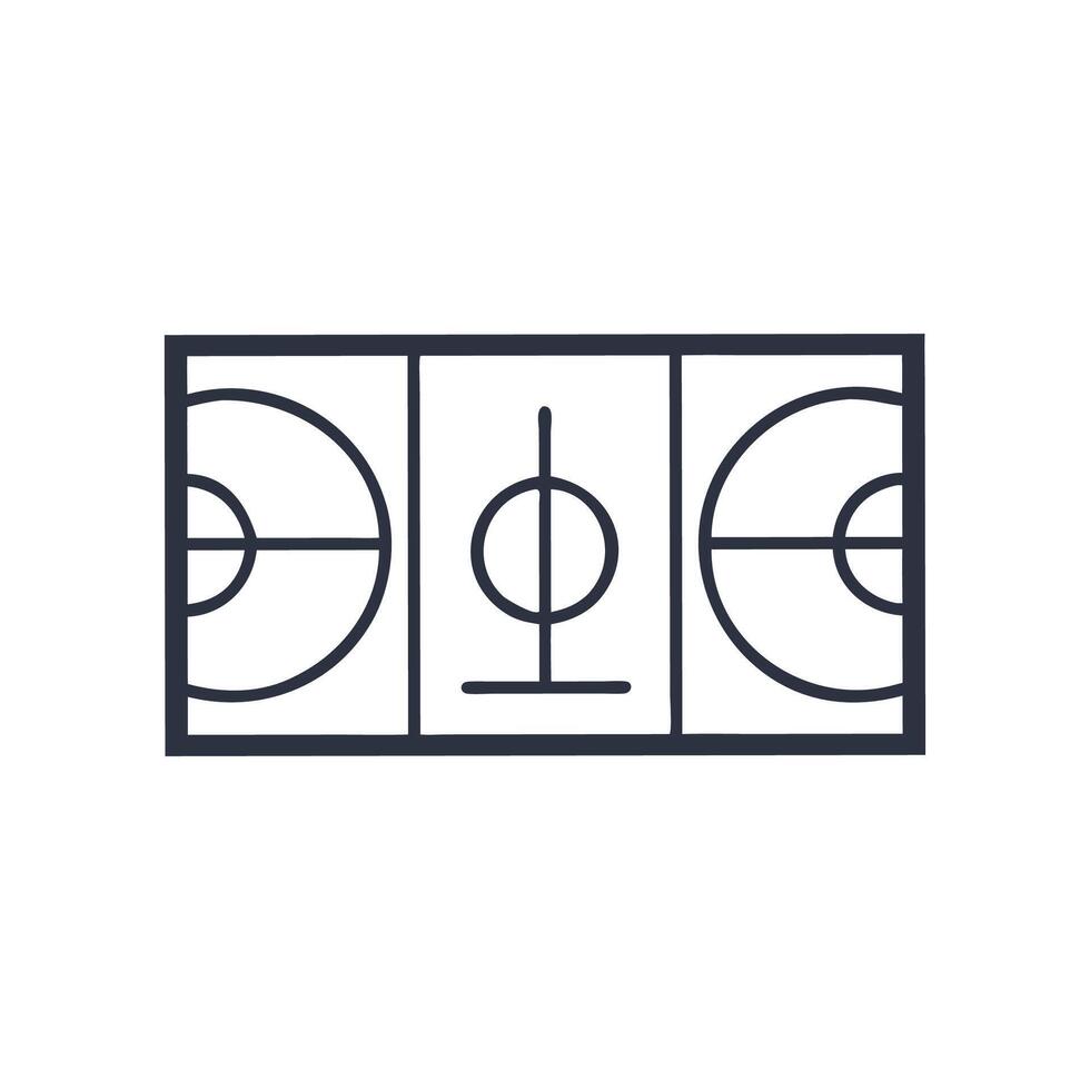 Professional Basketball Court Layout vector