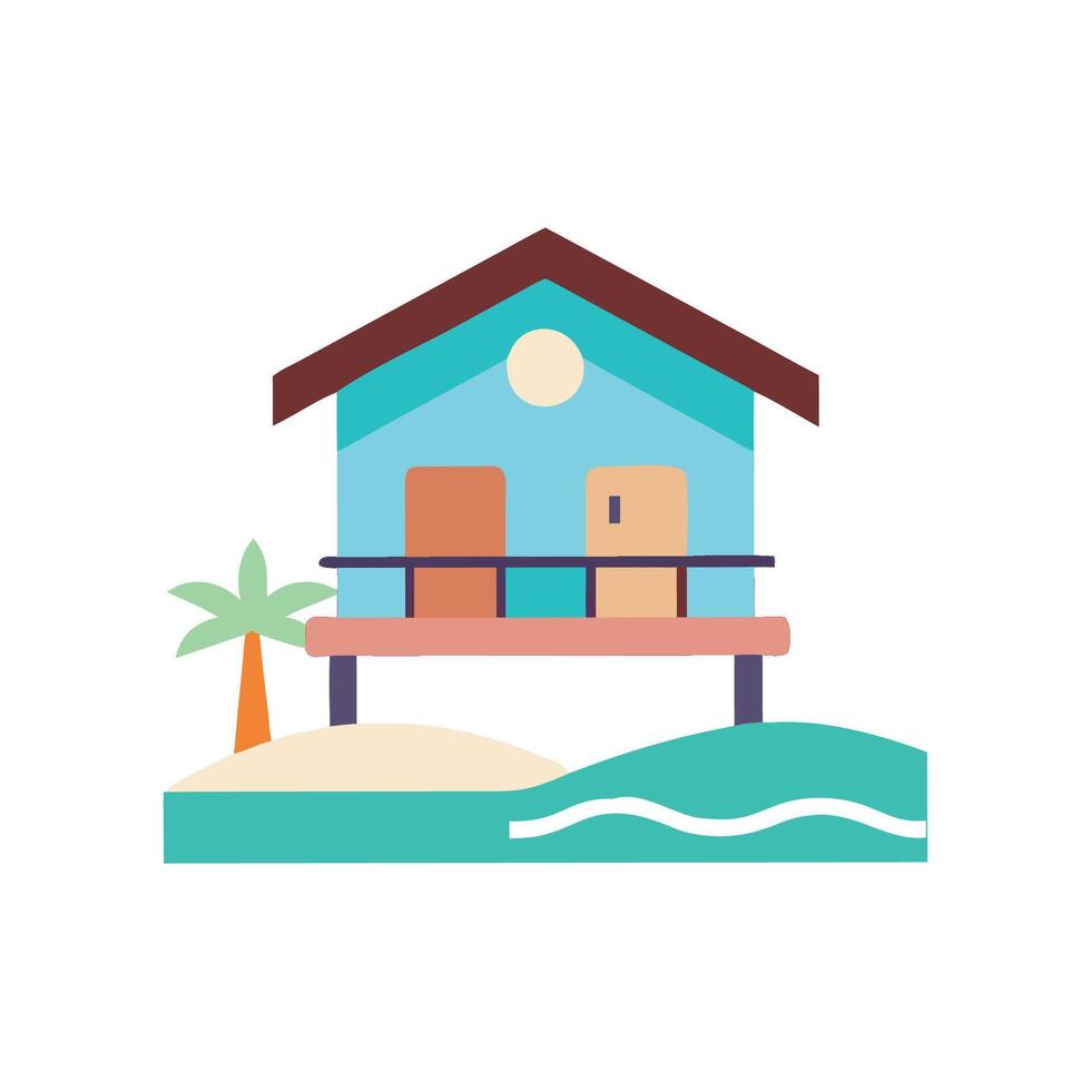 Charming Beach House Design vector