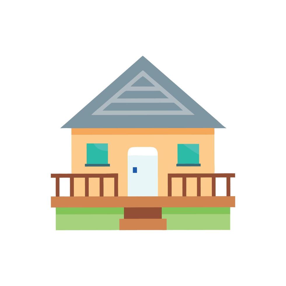 Modern Bungalow Layout Design vector