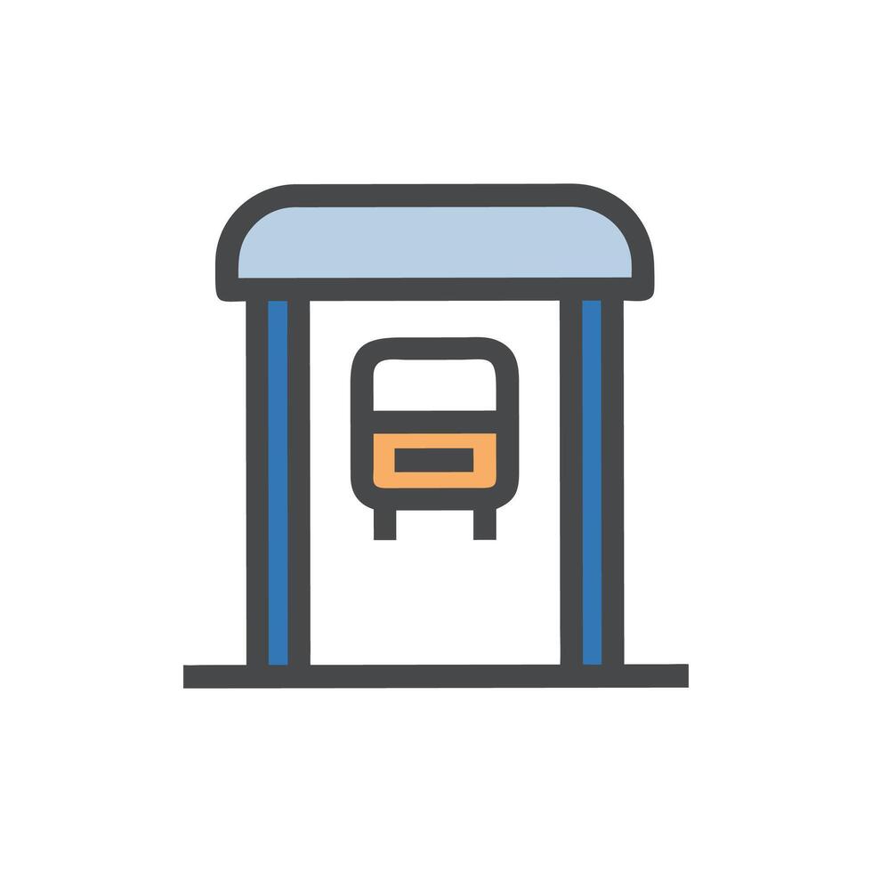 Stylish Bus Stop Iconic Design vector