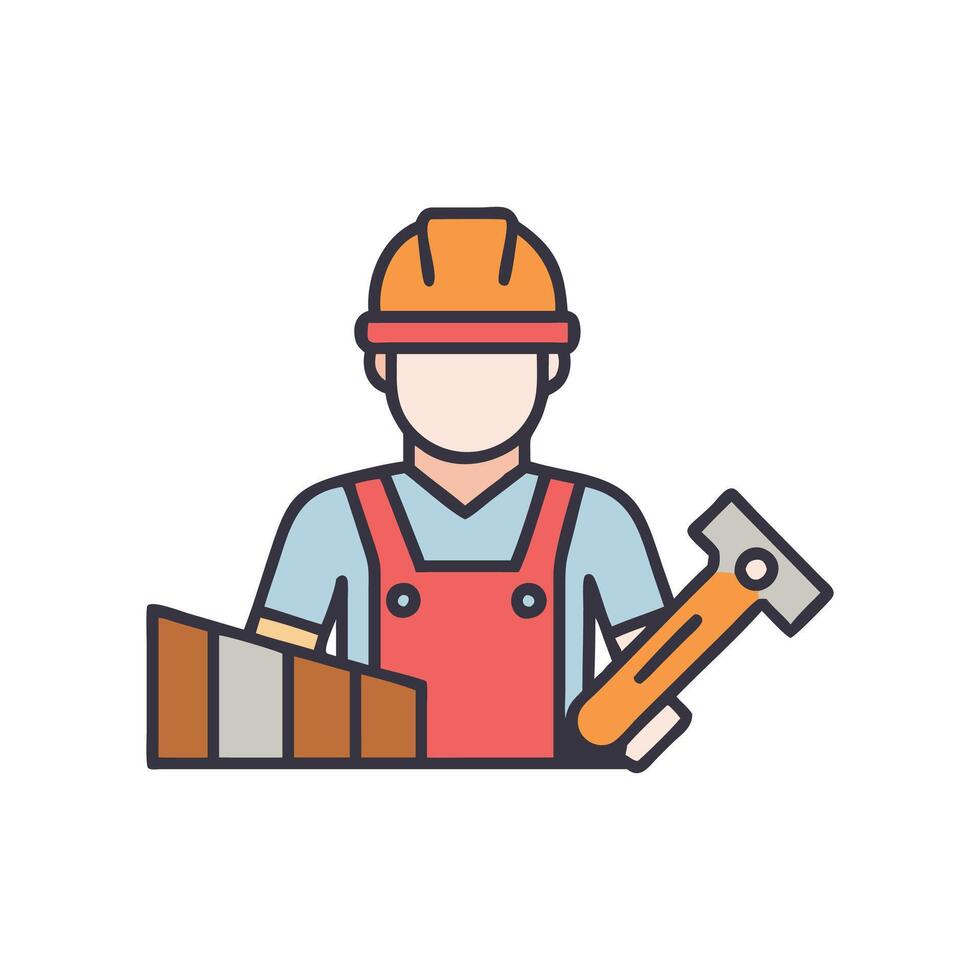 Carpenter Icon for Construction Design vector