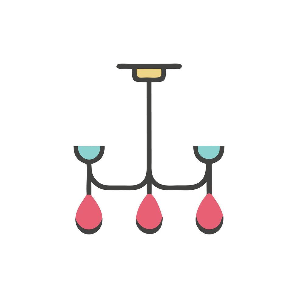 Dynamic Chandelier Icon Design vector