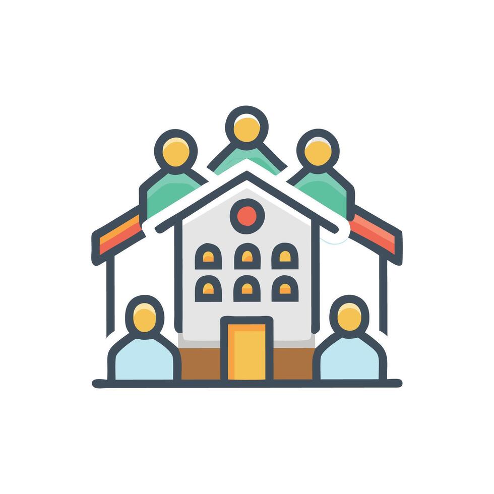 Stylish Community Center Design vector