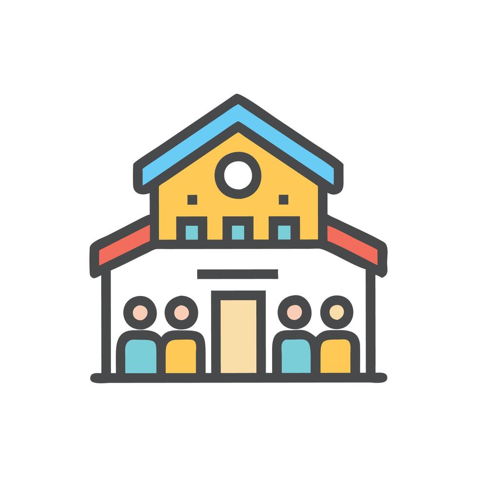Dynamic Community Center Design Icon vector