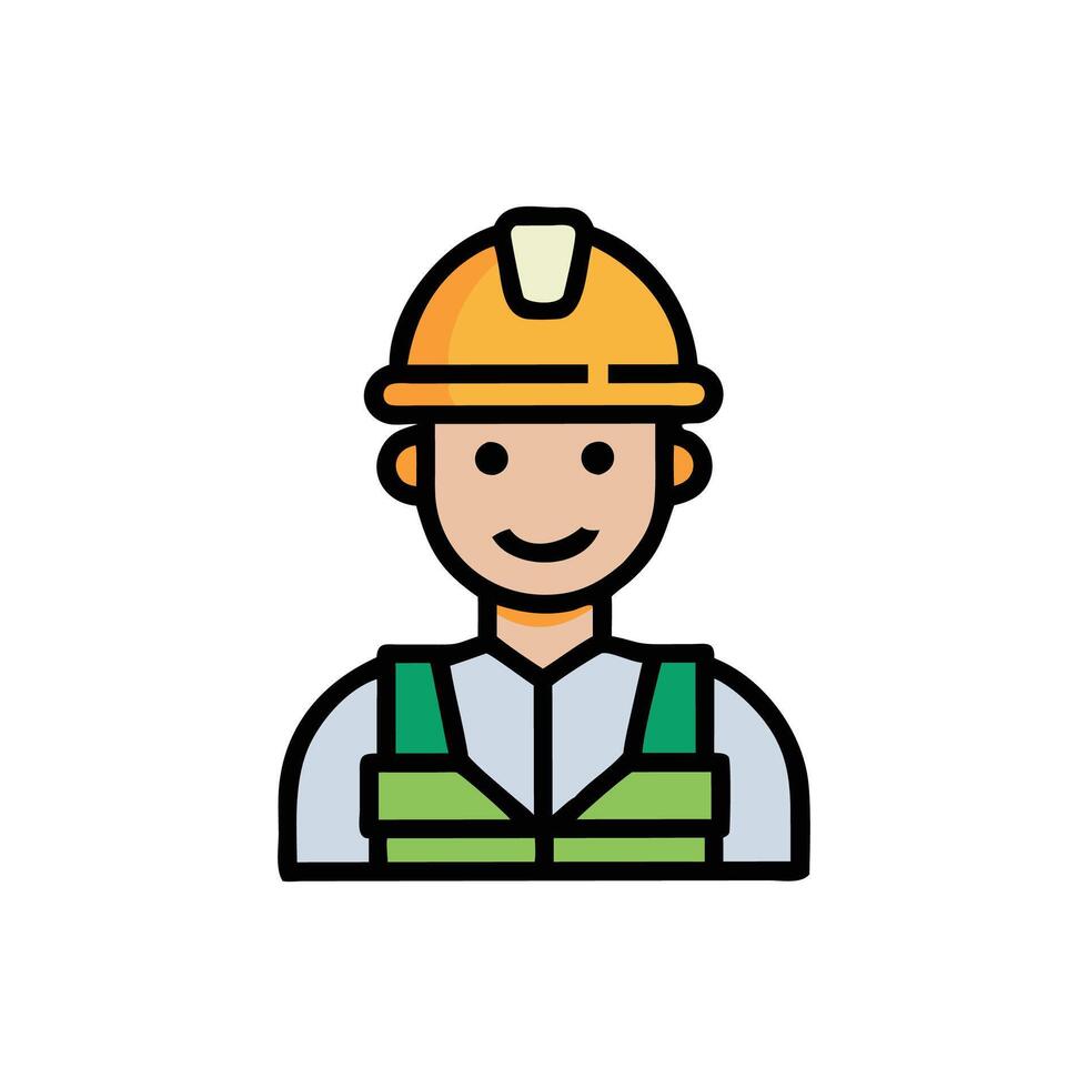 Charming Contractor Icon Design vector
