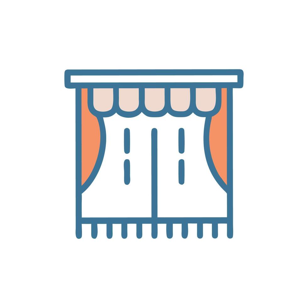 Dynamic Curtain Design Icon vector
