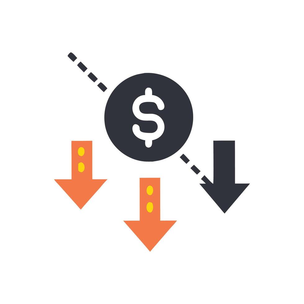 Elegant Depreciation Icon vector