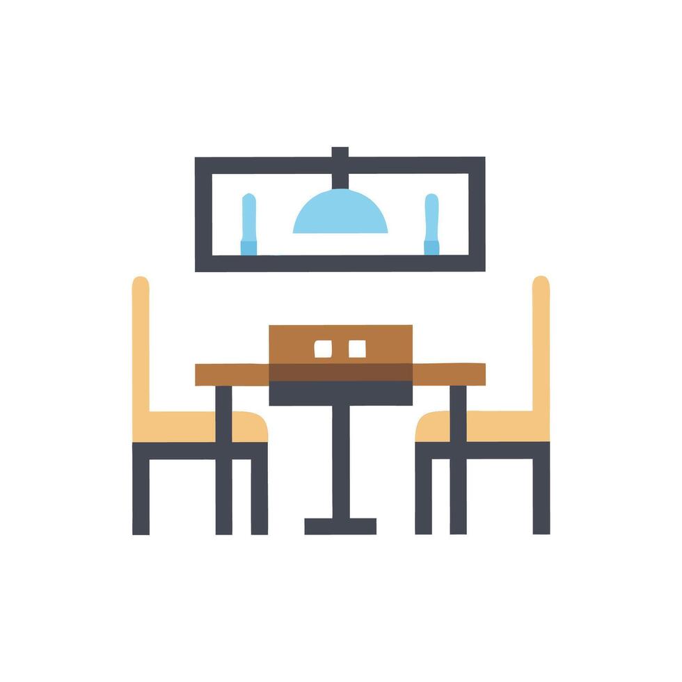 Charming Dining Room Design Icon vector
