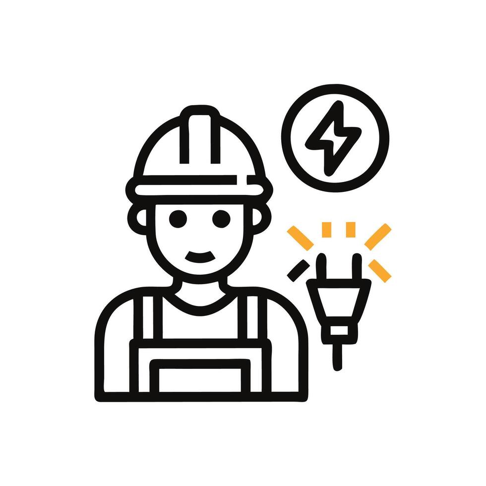 Contemporary Electrician Icon for Modern Services vector