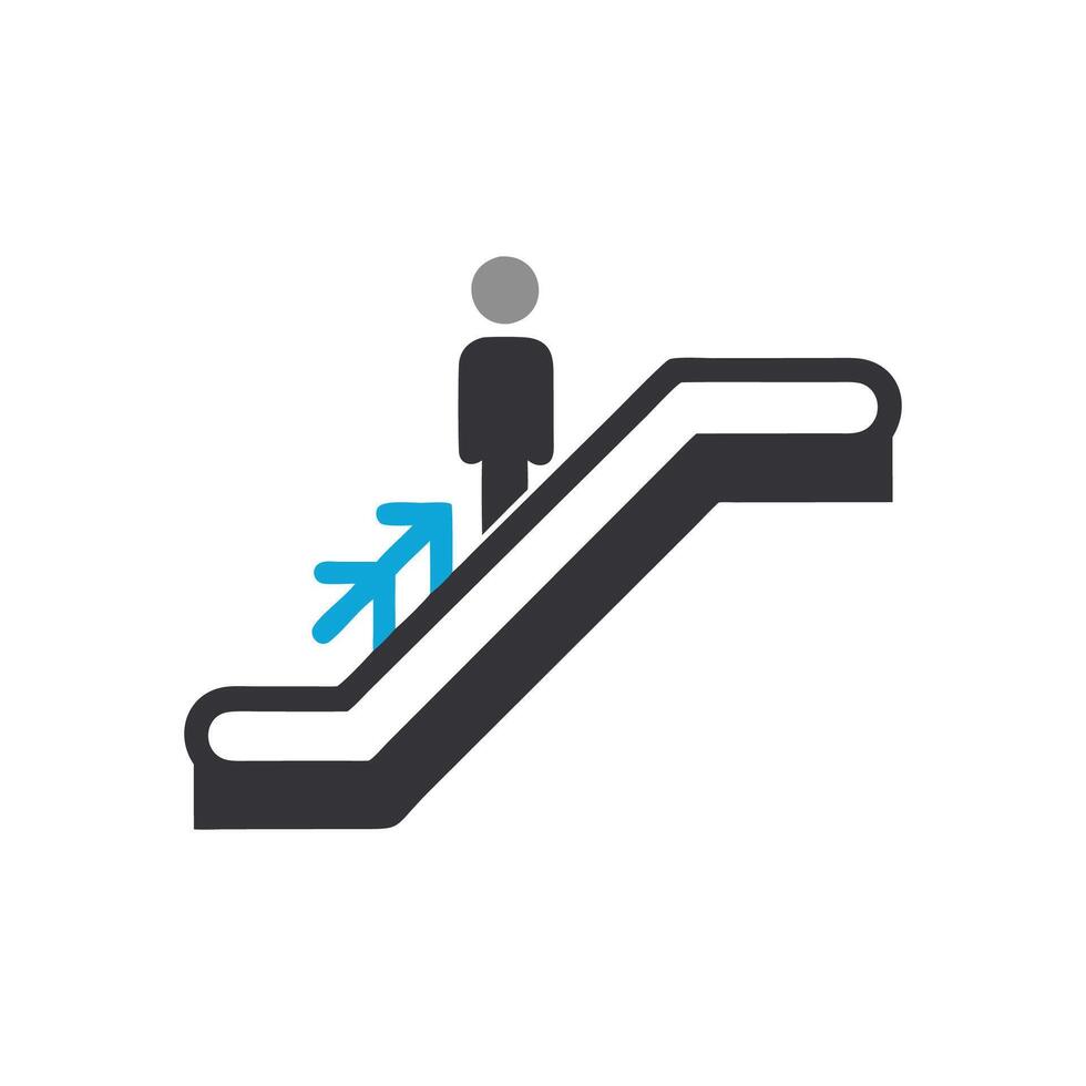 Stylish Escalator Icon for Contemporary Buildings vector