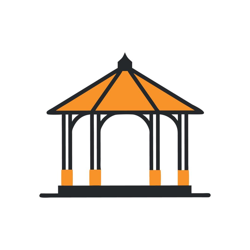 Stylish Gazebo Illustration for Outdoor Spaces vector